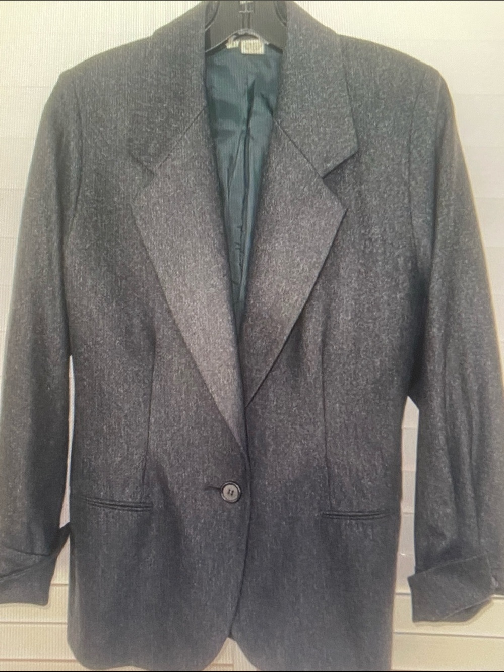 Perry Ellis Women's Dark Gray Single-Button Blazer